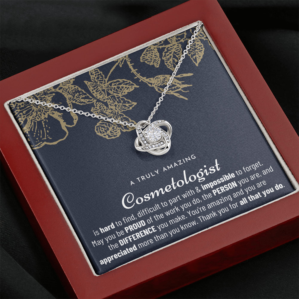Gift For Female Cosmetologist, Cosmetologist Gift, Cosmetologist Appreciation Gift, Birthday, Love Knot Necklace