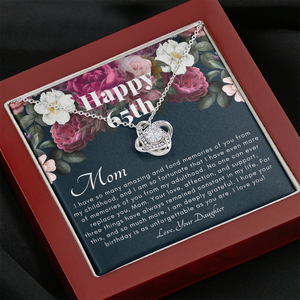 Mother's 65th Birthday Gift | Gift for Mom on her birthday | Gift For Mom from Daughter | Mom Necklace | Best Mom Gift Message Card