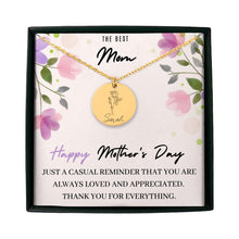 Load image into Gallery viewer, Mothers Gifts from Daughter, Birthflower Name Necklace for Mom on Mothers Day
