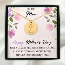 Load image into Gallery viewer, Mothers Gifts from Daughter, Birthflower Name Necklace for Mom on Mothers Day
