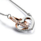 4 Year Anniversary Gift For Wife - Interlocking Hearts Necklace