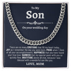 To My Son on His Wedding Day, Son Wedding Gift from Mom, Mom to Son Gift on Wedding, Sentimental Son Wedding Gift, Meaningful Gift, Unique