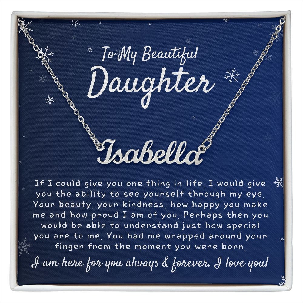 Daughter Gift, Daughter Name Necklace, Gift from Mom Dad, Daughter Birthday Gifts, Christmas Gifts for Daughter, Dad to Daughter Gifts Ideas
