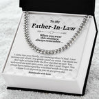 Father In Law Gifts, Cuban Chain Necklace for Father-In-Law, Unique Heartfelt Gifts, Father In Law Gifts from Daughter In Law Son In Law