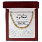 To My Handsome Boyfriend Gifts, Cuban Chain Necklace, Boyfriend Birthday Gifts, Christmas Gifts, Anniversary Gifts, Best Gifts for Boyfriend