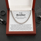 Brother Cuban Chain Necklace, Gifts for Brother Birthday, Best Brother Gifts from Sister, Sister to Brother Gifts, Gift Box with Message