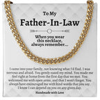 Father In Law Gifts, Cuban Chain Necklace for Father-In-Law, Unique Heartfelt Gifts, Father In Law Gifts from Daughter In Law Son In Law