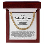 Father In Law Gifts, Cuban Chain Necklace for Father-In-Law, Unique Heartfelt Gifts, Father In Law Gifts from Daughter In Law Son In Law