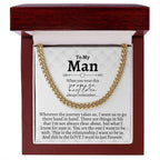 To My Man, Gifts for Boyfriend, Husband, Birthday Gifts, Anniversary Gifts, Romantic Gifts for Him, Promise Necklace for Men, Cuban Chain