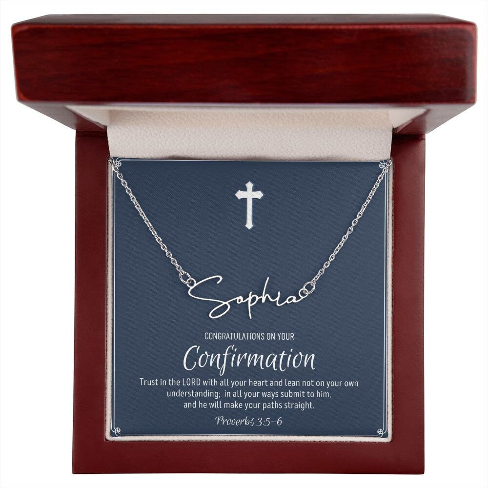 Confirmation Gift For Girls, Confirmation Granddaughter, Unique Name Necklace, Confirmation Gift Ideas For Girls, Catholic Confirmation Gift