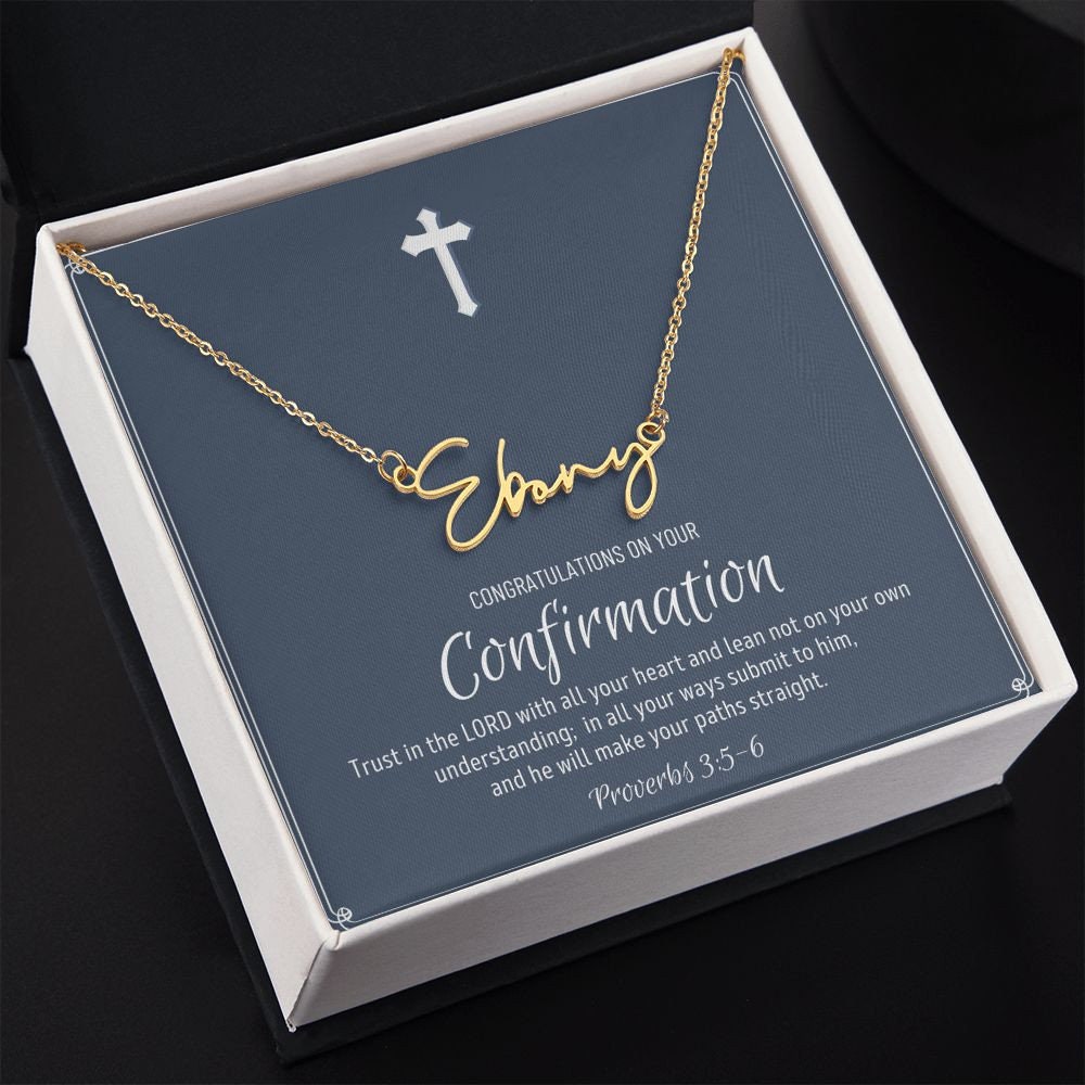 Confirmation Gift For Girls, Confirmation Granddaughter, Unique Name Necklace, Confirmation Gift Ideas For Girls, Catholic Confirmation Gift