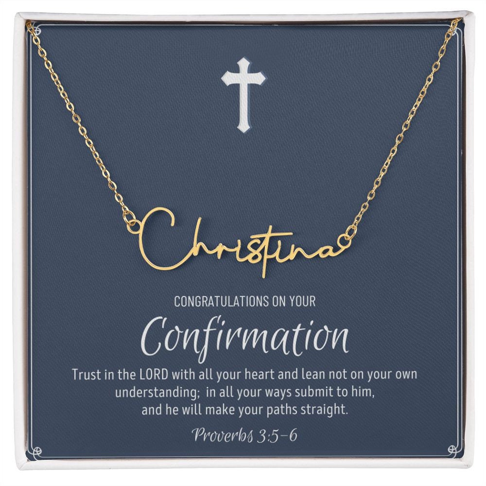 Confirmation Gift For Girls, Confirmation Granddaughter, Unique Name Necklace, Confirmation Gift Ideas For Girls, Catholic Confirmation Gift