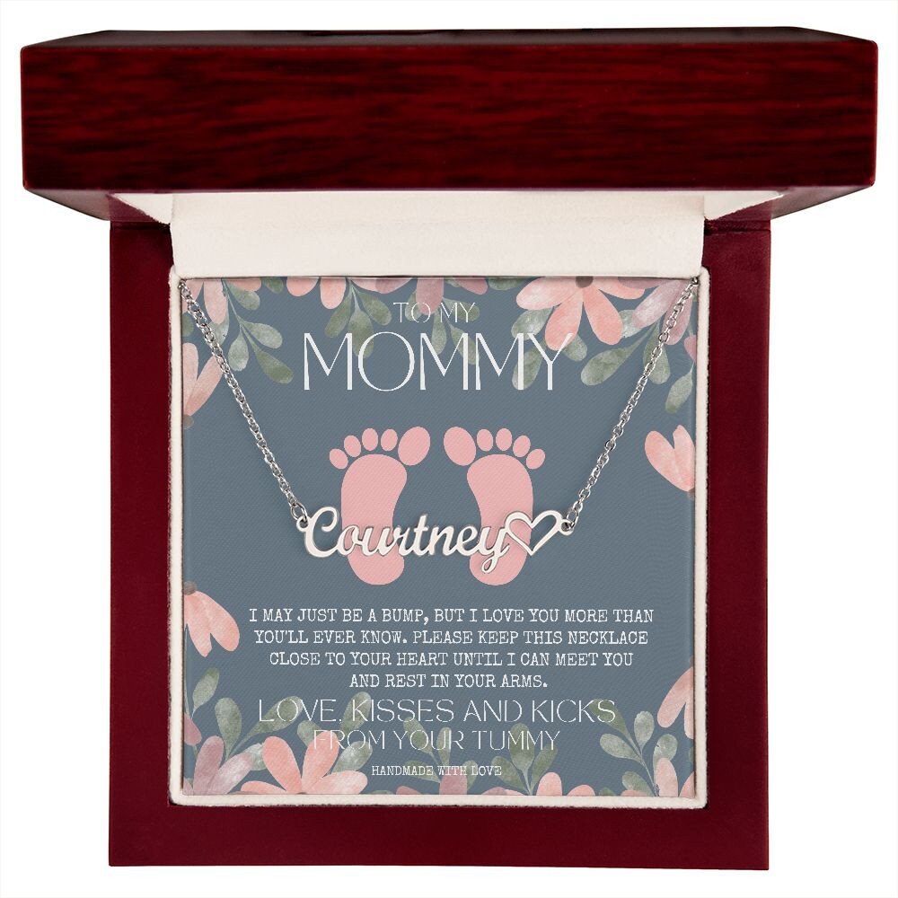 New Mom Necklace, Mommy To Be Name Necklace, Unique Gifts for New Mom, Expecting Wife, Gift for Wife Pregnant, Pregnancy Gift for New Mom