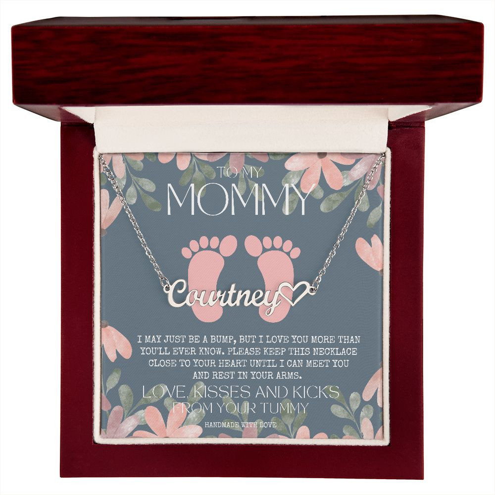 New Mom Necklace, Mommy To Be Name Necklace, Unique Gifts for New Mom, Expecting Wife, Gift for Wife Pregnant, Pregnancy Gift for New Mom