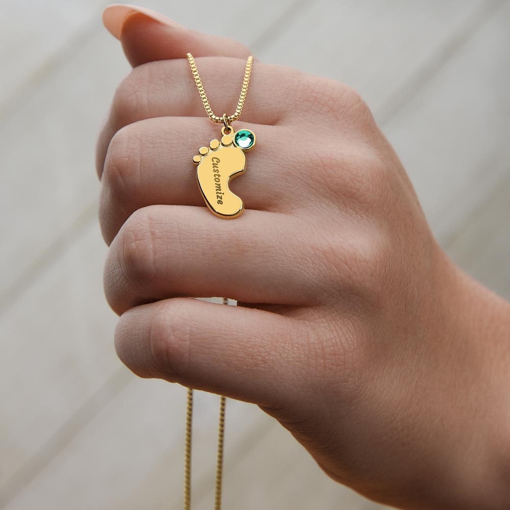 New Mom Necklace, Baby Birthstone & Name Necklace, Unique Gifts for Expecting Mom, Pregnant Wife Gifts, Mothers Day Gifts, Birthday Gifts