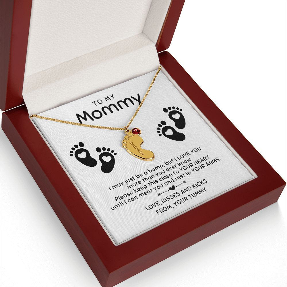 New Mom Necklace, Baby Birthstone & Name Necklace, Unique Gifts for Expecting Mom, Pregnant Wife Gifts, Mothers Day Gifts, Birthday Gifts