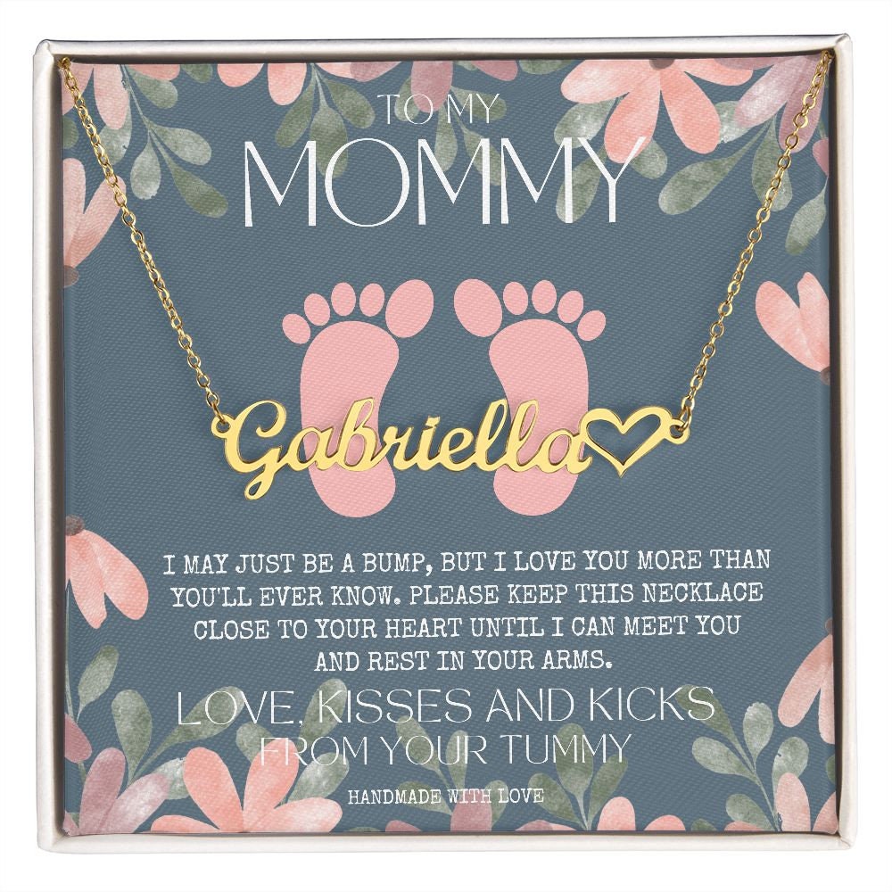 New Mom Necklace, Mommy To Be Name Necklace, Unique Gifts for New Mom, Expecting Wife, Gift for Wife Pregnant, Pregnancy Gift for New Mom