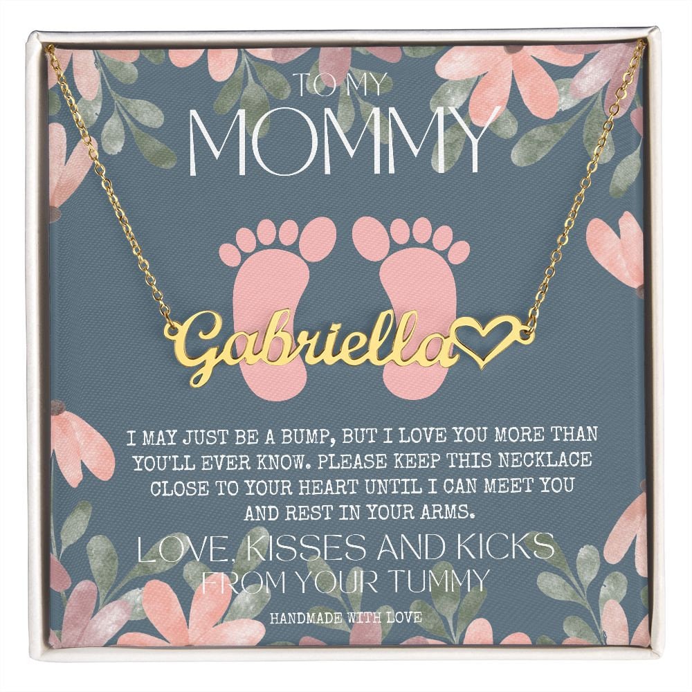 New Mom Necklace, Mommy To Be Name Necklace, Unique Gifts for New Mom, Expecting Wife, Gift for Wife Pregnant, Pregnancy Gift for New Mom