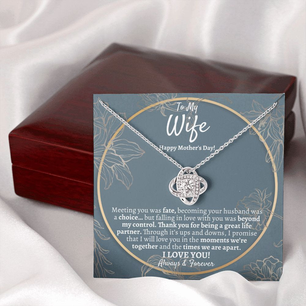 Wife Mothers Day Love Knot Necklace, Mothers Day Necklace for Wife, To My Wife Mothers Day Jewelry Gift, Best Mothers Day Gift from Husband