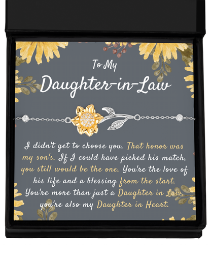 Daughter in Law Gifts Bracelet From Mother in Law To My Bonus Daughter in Law Honor Pendant Jewelry with Message Card and Gift Box Surprise Gift for Daughter in Law