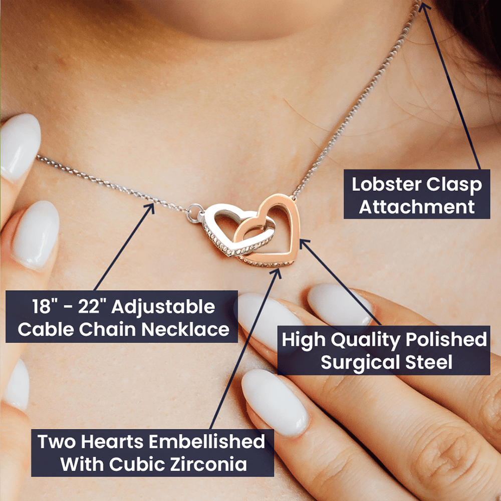 4 Year Anniversary Gift For Wife - Interlocking Hearts Necklace